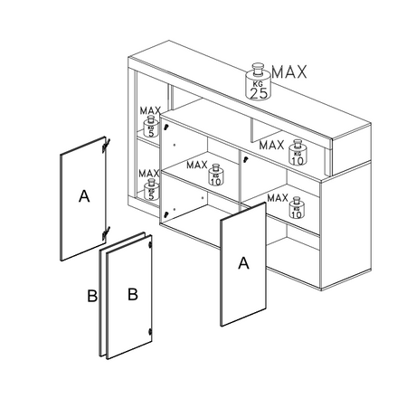Lorenzo 4 Door White Gloss and Natural Oak Sideboard - FurniComp