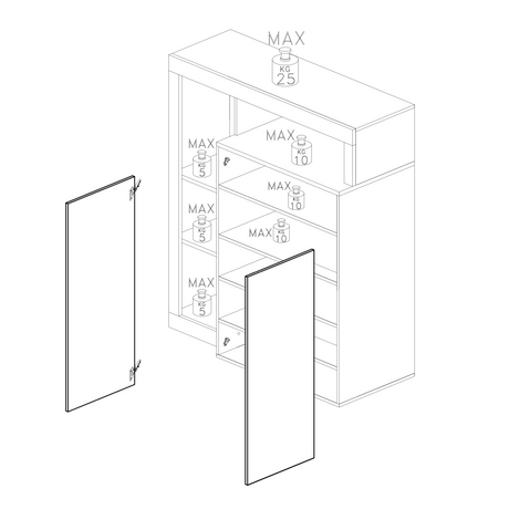 Lorenzo Natural Oak & High White Gloss Shoe Storage Cabinet - FurniComp