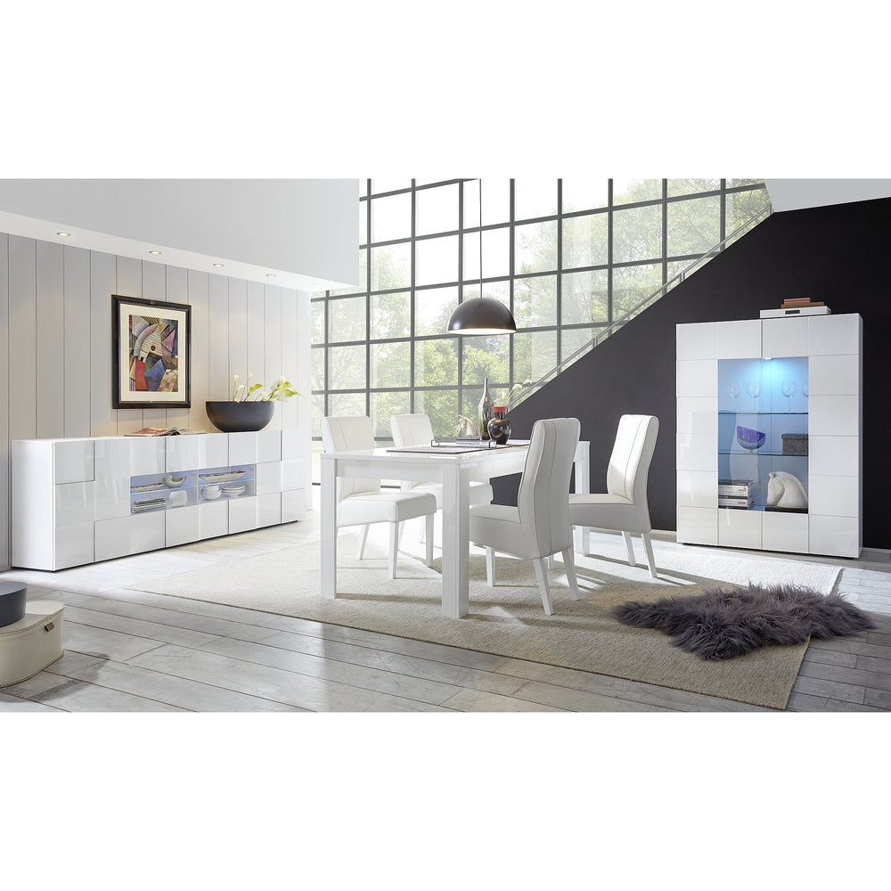 Lyon 2 Door 4 Drawer Large White Gloss Sideboard - FurniComp