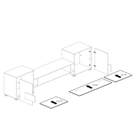 Metro White Gloss and Black Gloss TV Unit Up To 54 inch - FurniComp