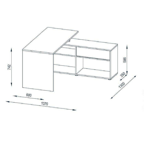 Reno Large White L Shaped Corner Desk - FurniComp