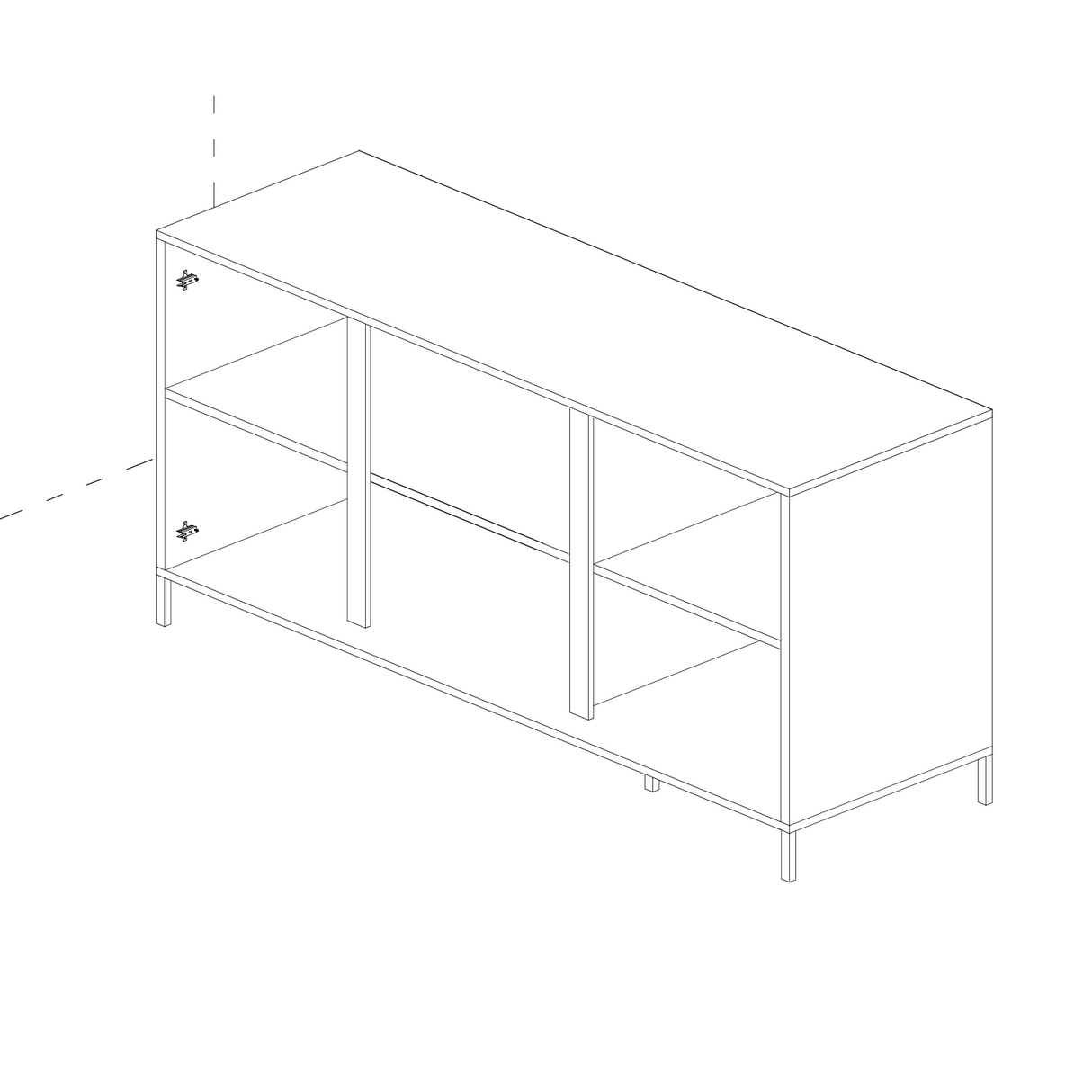 Santino 3 Door White Gloss Sideboard with Metal Legs - FurniComp