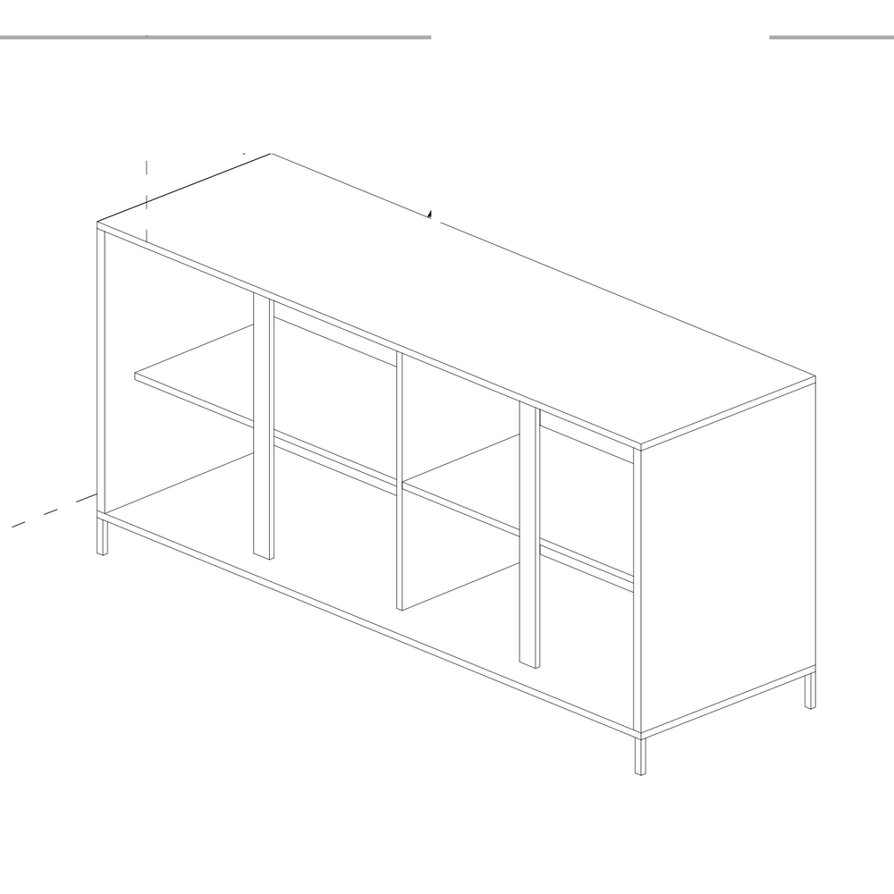 Santino 4 Door White Gloss Sideboard with Metal Legs - FurniComp