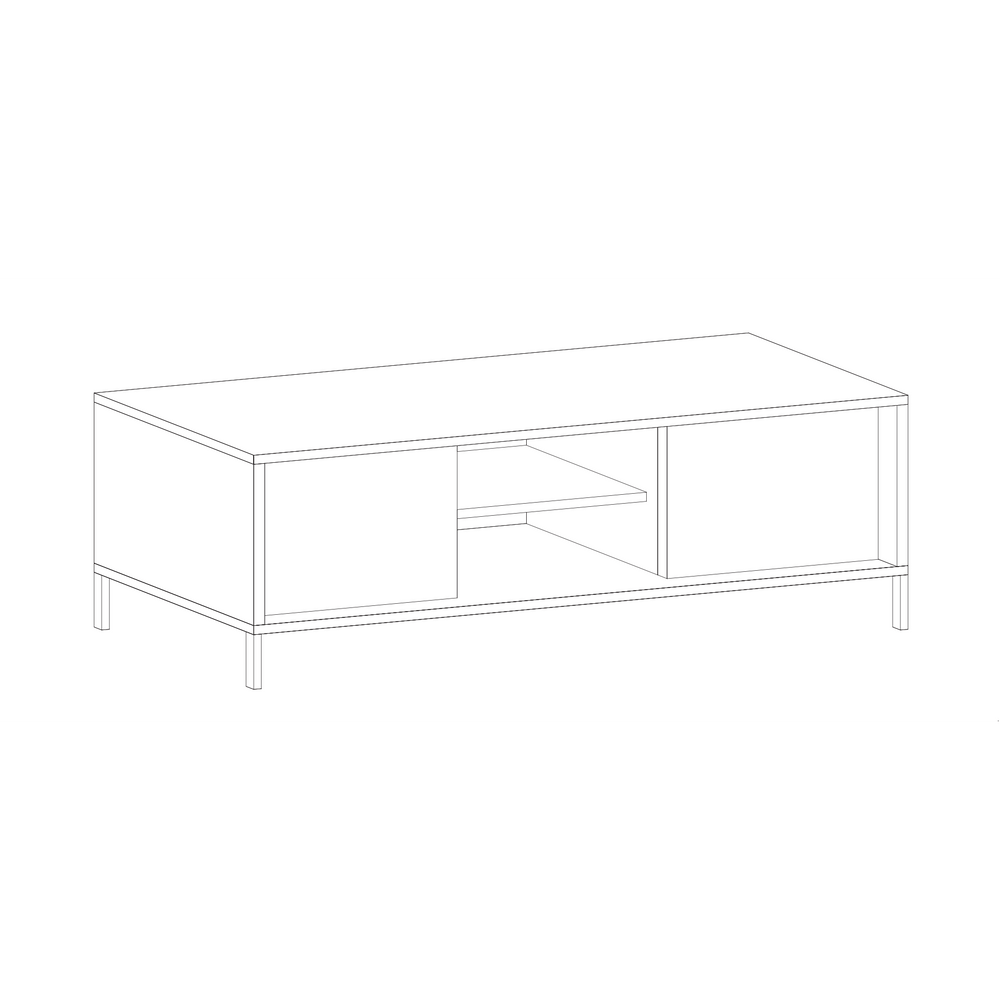 Santino Small 2 Door White Gloss TV Unit with Metal Legs - FurniComp