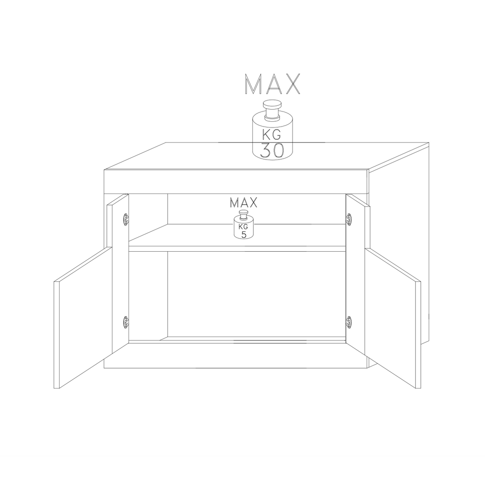 Siena 2 Door Anthracite and Concrete Grey Sideboard - FurniComp