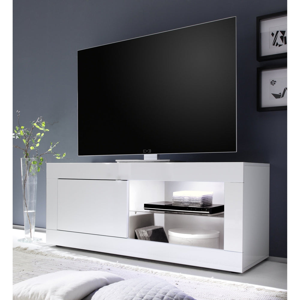 Selene 1 Door White Gloss TV Unit - FurniComp