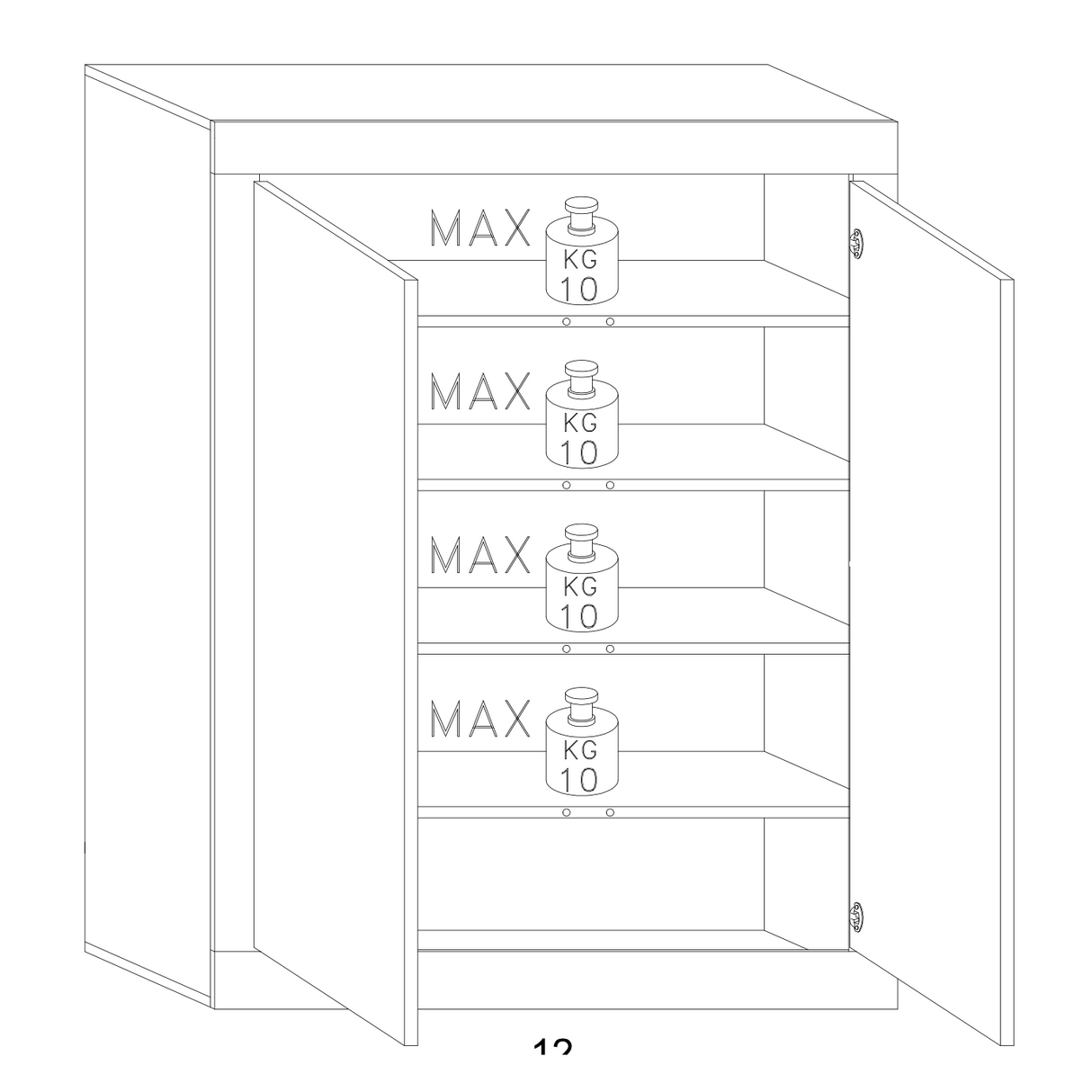 Selene 2 Door Oak White Pine Large Shoe Cabinet - FurniComp