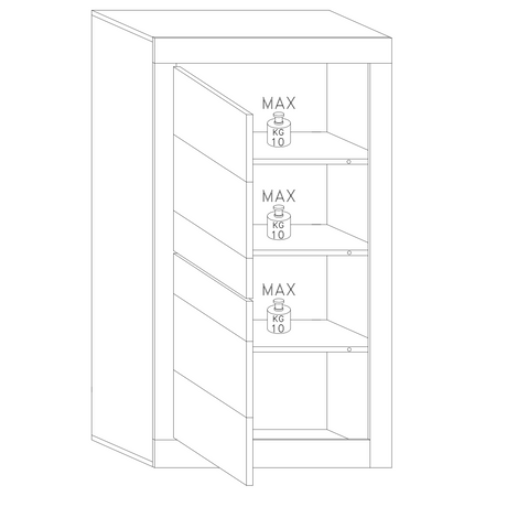 Selene Tall 2 Door White Gloss Glass Display Cabinet - FurniComp