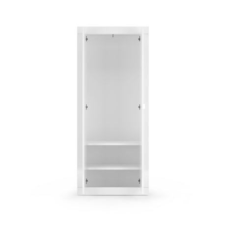 Selene White Gloss Tall Narrow Shallow Depth Hallway Wardrobe - FurniComp