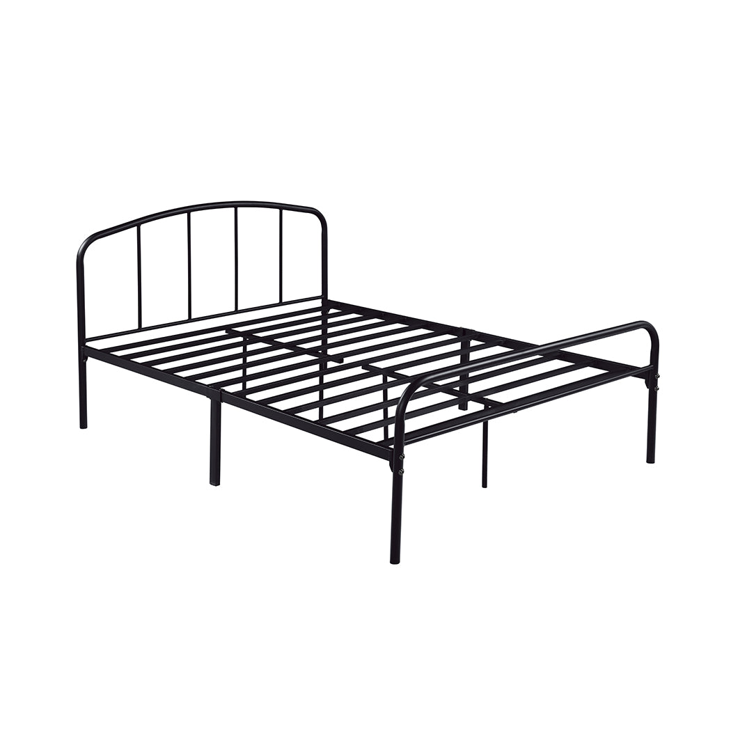 Spencer Black Metal Frame Bed - FurniComp