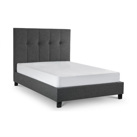 Terni High Headboard Slate Grey Fabric Bed - FurniComp