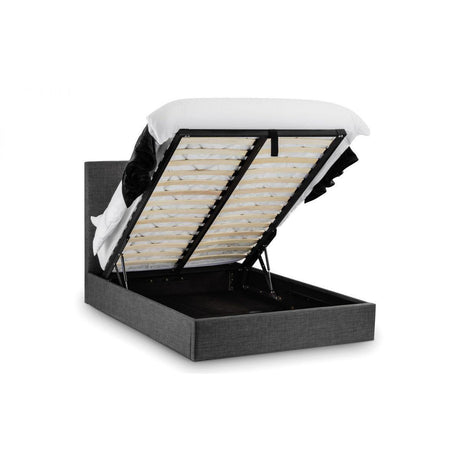 Terni Slate Grey Lift Up Storage Fabric Bed - FurniComp