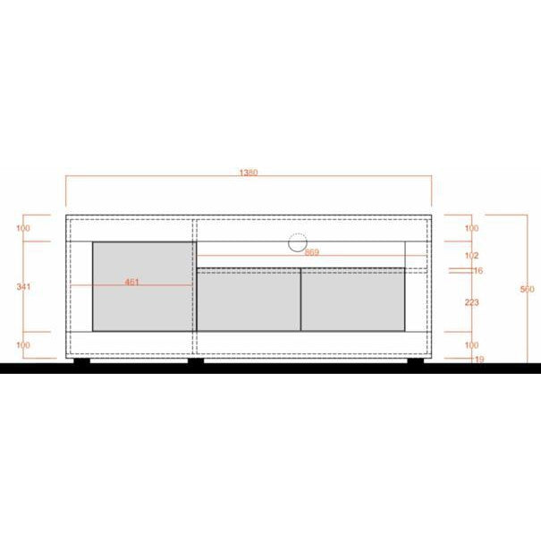 Siena 3 Door White Gloss and Anthracite TV Unit - FurniComp