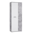 Variant Multipurpose White and Grey Tall 2 Door Utility Shoe Storage Cupboard - FurniComp