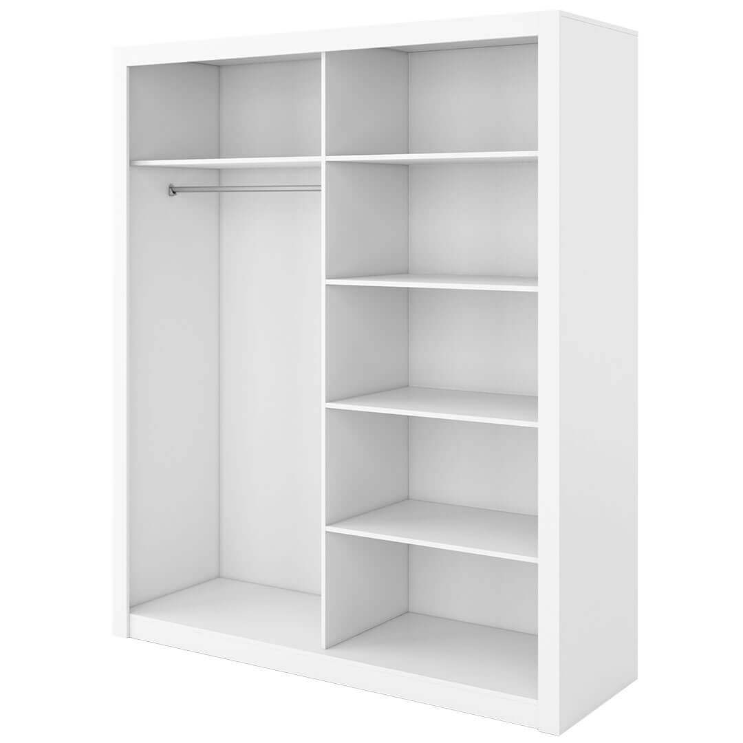 Austin 2 Door Grey 180cm Mirrored Sliding Door Wardrobe AU-03 - FurniComp