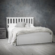 Windsor White Shaker Style Wooden Ottoman Lift Up Storage Bed - FurniComp