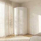 Denver 1 Door White Panelled Corner Wardrobe - FurniComp