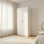 Denver 2 Door White Panelled Wardrobe - FurniComp