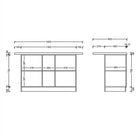 Fiora 160x80cm White Gloss Kitchen Island Breakfast Bar with Oak Top & Storage - FurniComp
