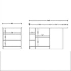 Fiora 160x80cm White Gloss Kitchen Island Breakfast Bar with Mercure Oak Top Shelving & Storage - FurniComp