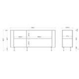 Palermo 180cm 3 Door Curved Sideboard - Cashmere - FurniComp