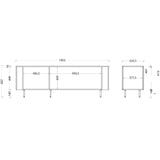 Palermo 180cm 3 Door Curved TV Unit - Cashmere - FurniComp