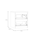 Alaska 2 Drawer Bedside Table - Oak - FurniComp