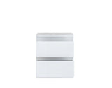 Alaska 2 Drawer Bedside Table - White Gloss - FurniComp