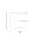 Alaska 2 Drawer Bedside Table - White Gloss - FurniComp