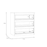 Alaska 3 Drawer Chest of Drawers - White Gloss - FurniComp