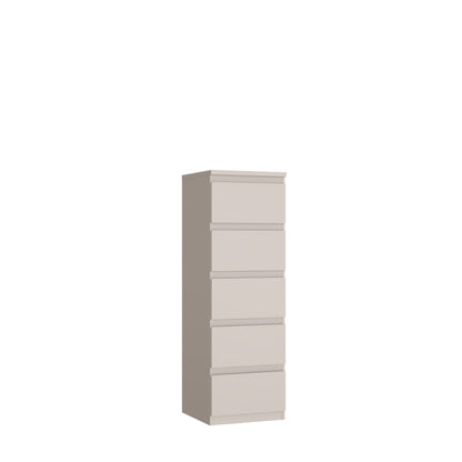Alaska 5 Drawer Tall Chest of Drawers - Cashmere - FurniComp