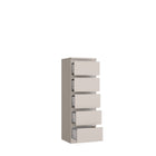 Alaska 5 Drawer Tall Chest of Drawers - Cashmere - FurniComp
