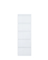 Alaska 5 Drawer Tall Chest of Drawers - White Gloss - FurniComp