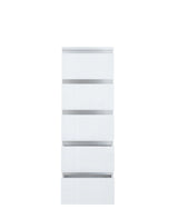 Alaska 5 Drawer Tall Chest of Drawers - White Gloss - FurniComp