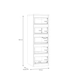 Alaska 5 Drawer Tall Chest of Drawers - White Gloss - FurniComp