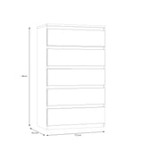 Alaska 5 Drawer Wide Chest of Drawers - Cashmere - FurniComp