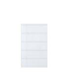 Alaska 5 Drawer Wide Chest of Drawers - White Gloss - FurniComp