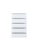 Alaska 5 Drawer Wide Chest of Drawers - White Gloss - FurniComp