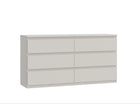 Alaska 6 Drawer Wide Chest of Drawers - Cashmere - FurniComp