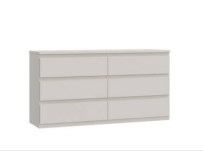 Alaska 6 Drawer Wide Chest of Drawers - Cashmere - FurniComp