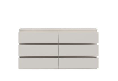 Alaska 6 Drawer Wide Chest of Drawers - Cashmere - FurniComp