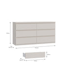 Alaska 6 Drawer Wide Chest of Drawers - Cashmere - FurniComp