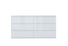Alaska 6 Drawer Wide Chest of Drawers - White Gloss - FurniComp