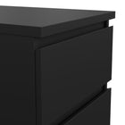 Alaska Matt Black 2 Drawer Bedside