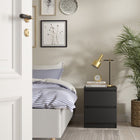 Alaska Matt Black 2 Drawer Bedside