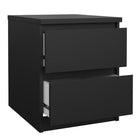Alaska Matt Black 2 Drawer Bedside