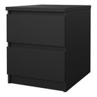 Alaska Matt Black 2 Drawer Bedside