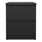 Alaska Matt Black 2 Drawer Bedside