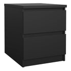 Alaska Matt Black 2 Drawer Bedside