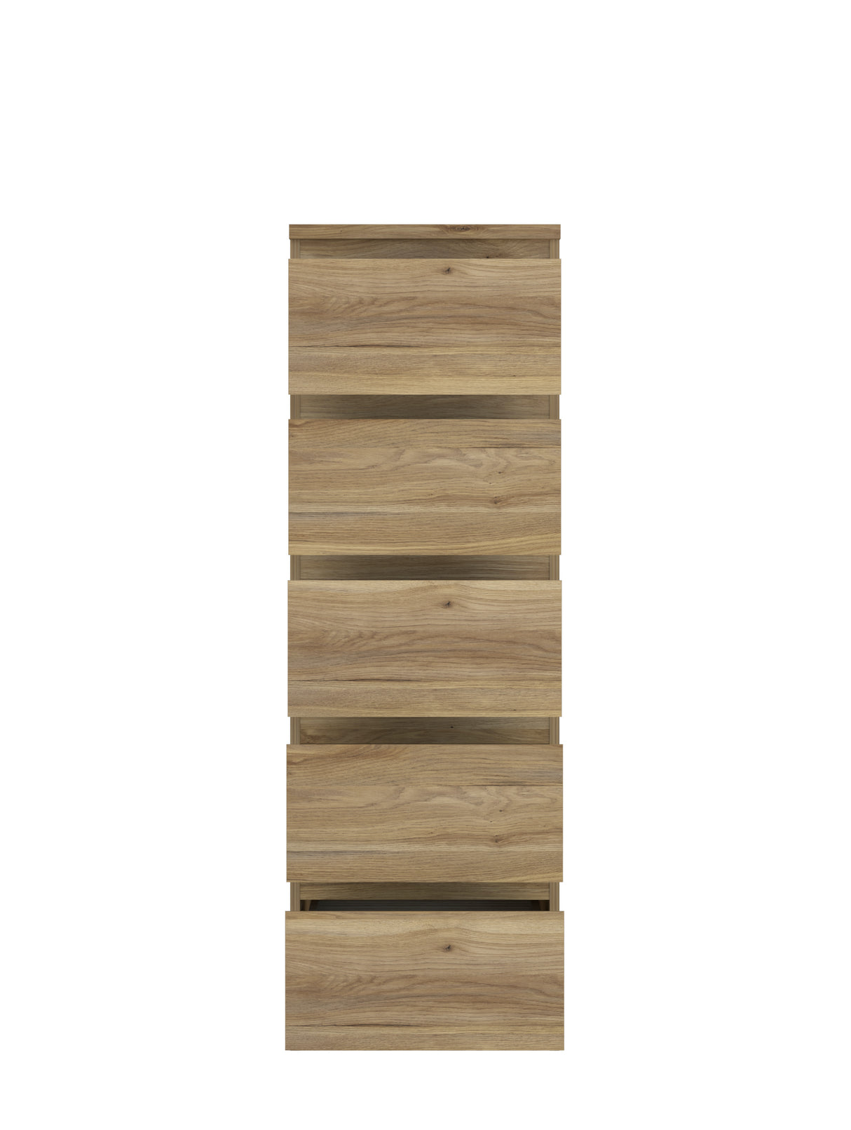 Alaska 5 Drawer Tall Chest of Drawers - Oak - FurniComp